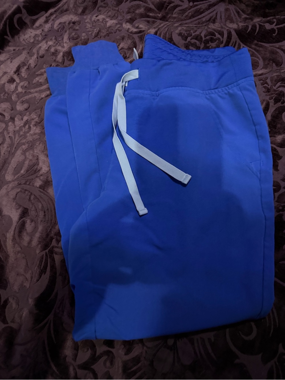 Figs Women's Jogger Pants in Royal Blue with White Drawstring